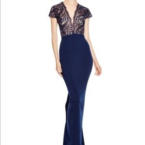 Aida Neoprene Gown with Lace - Size 2